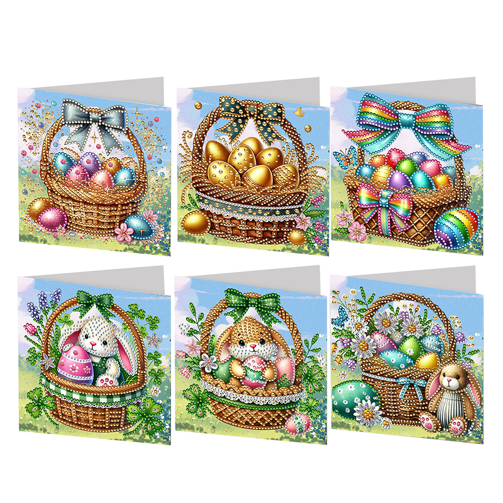 6pcs DIY Diamond Painting Greeting Card - Easter Eggs