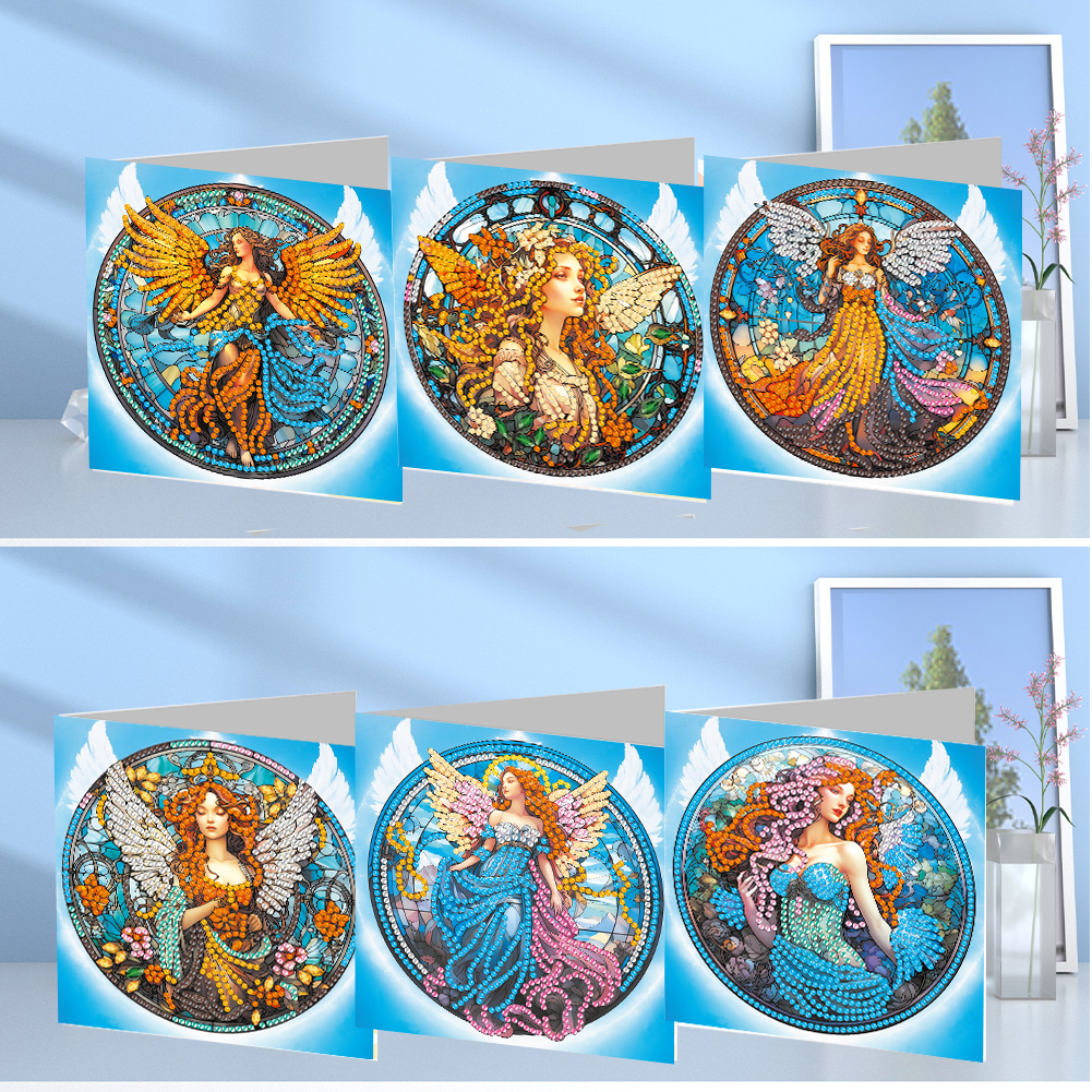 6Pcs DIY Diamond Painting Greeting Card - Angel Faith