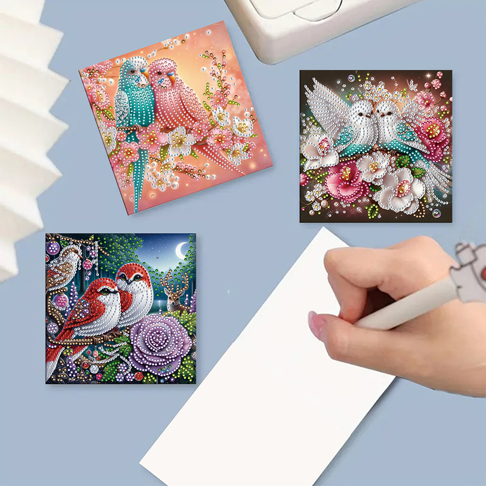 6Pcs DIY Diamond Painting Greeting Card - Bird