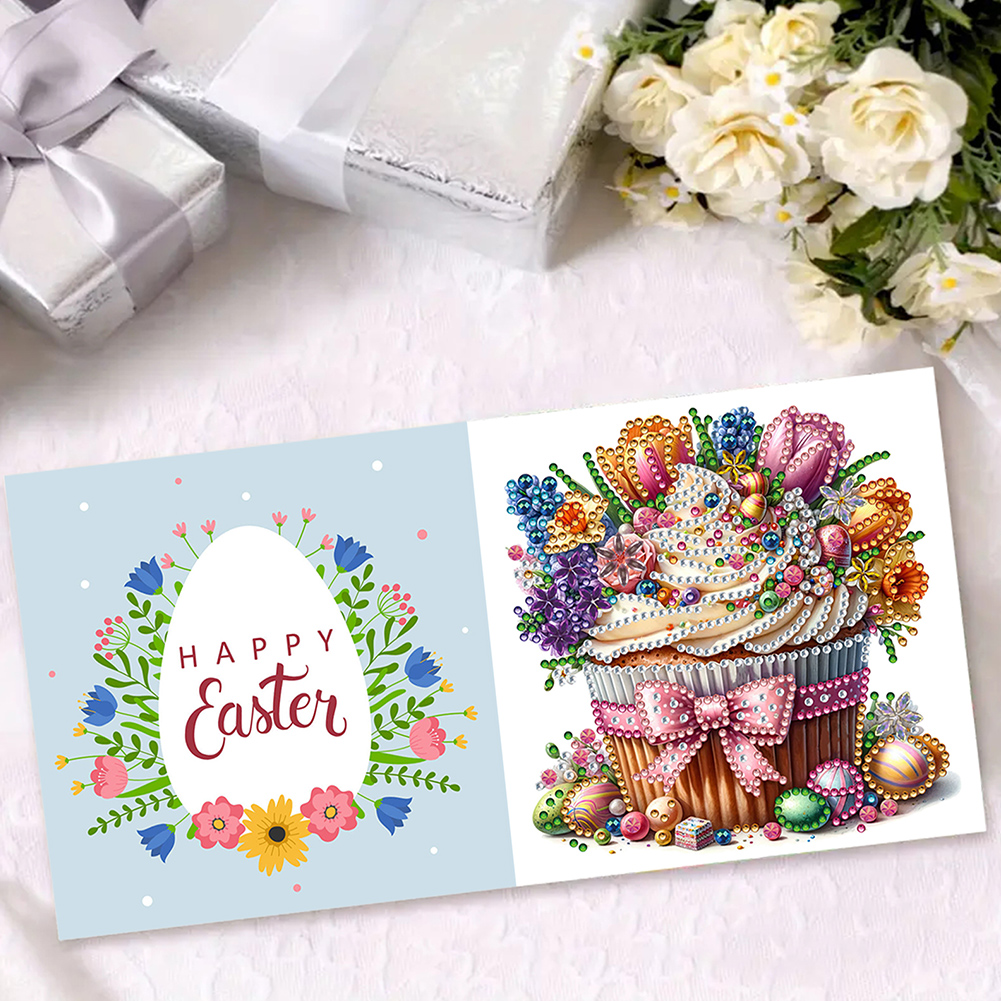 6Pcs DIY Diamond Painting Greeting Card - Cake