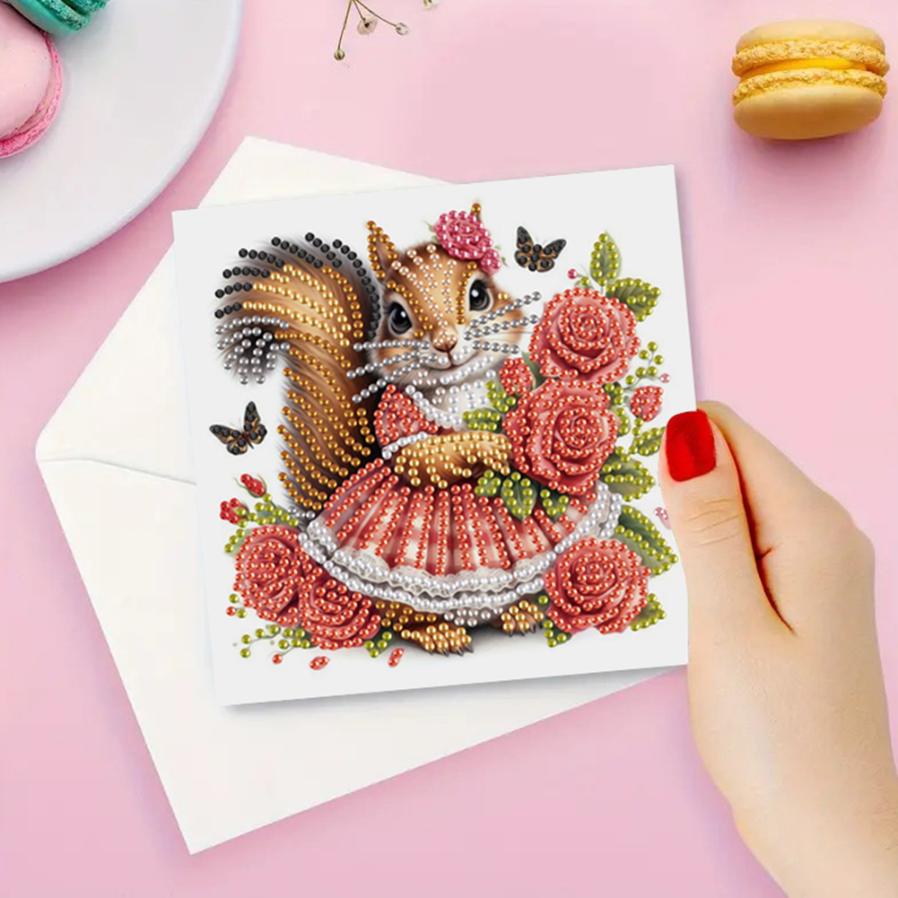 6Pcs DIY Diamond Painting Greeting Card - Animals