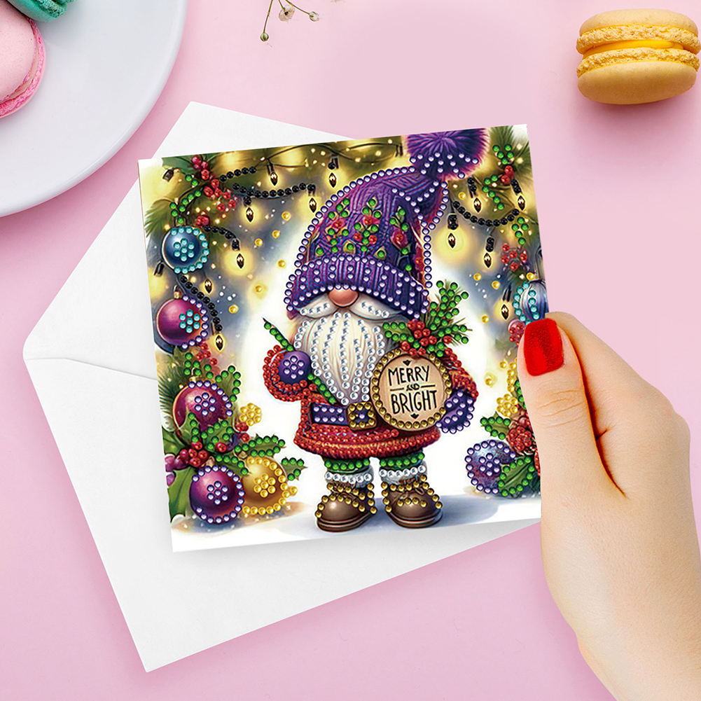 6Pcs DIY Diamond Painting Greeting Card - Christmas Gnome