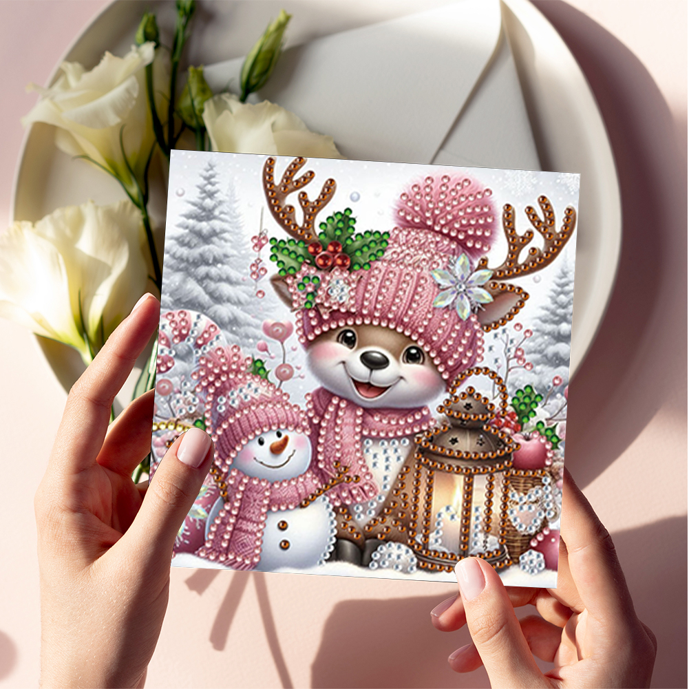 6Pcs DIY Diamond Painting Greeting Card - Christmas