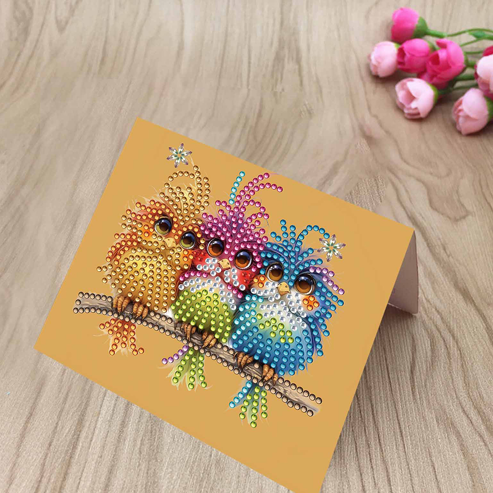 10Pcs DIY Diamond Painting Greeting Card - Birds