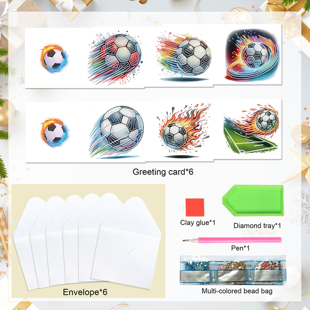 6Pcs DIY Diamond Painting Greeting Card - Football Family