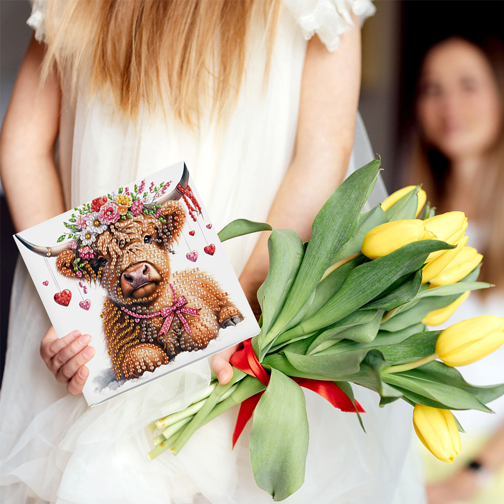 6Pcs DIY Diamond Painting Greeting Card - Love Yak