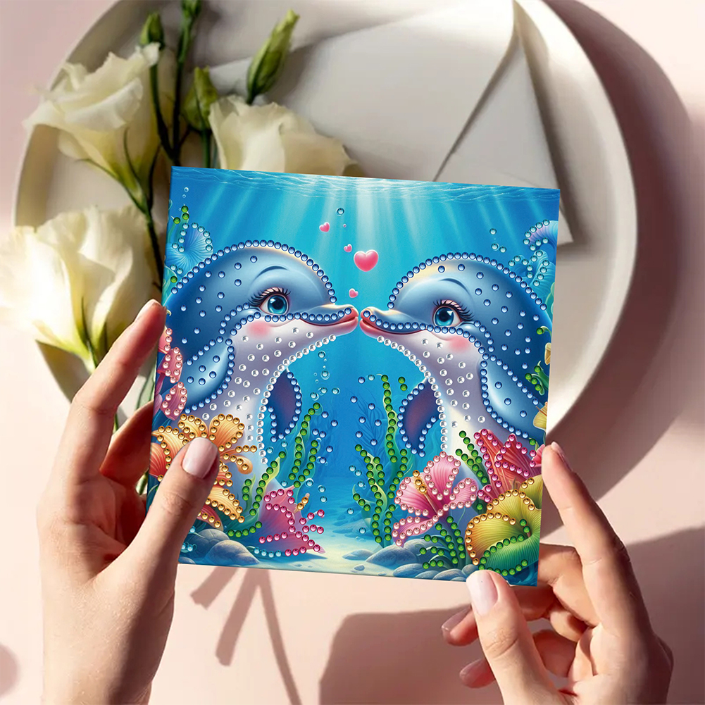 6Pcs DIY Diamond Painting Greeting Card - Whale