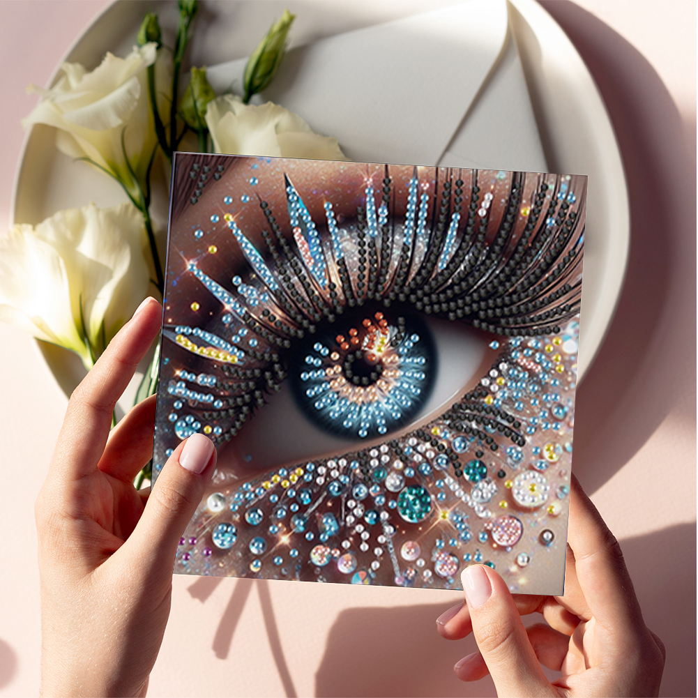 6Pcs DIY Diamond Painting Greeting Card - Eyes