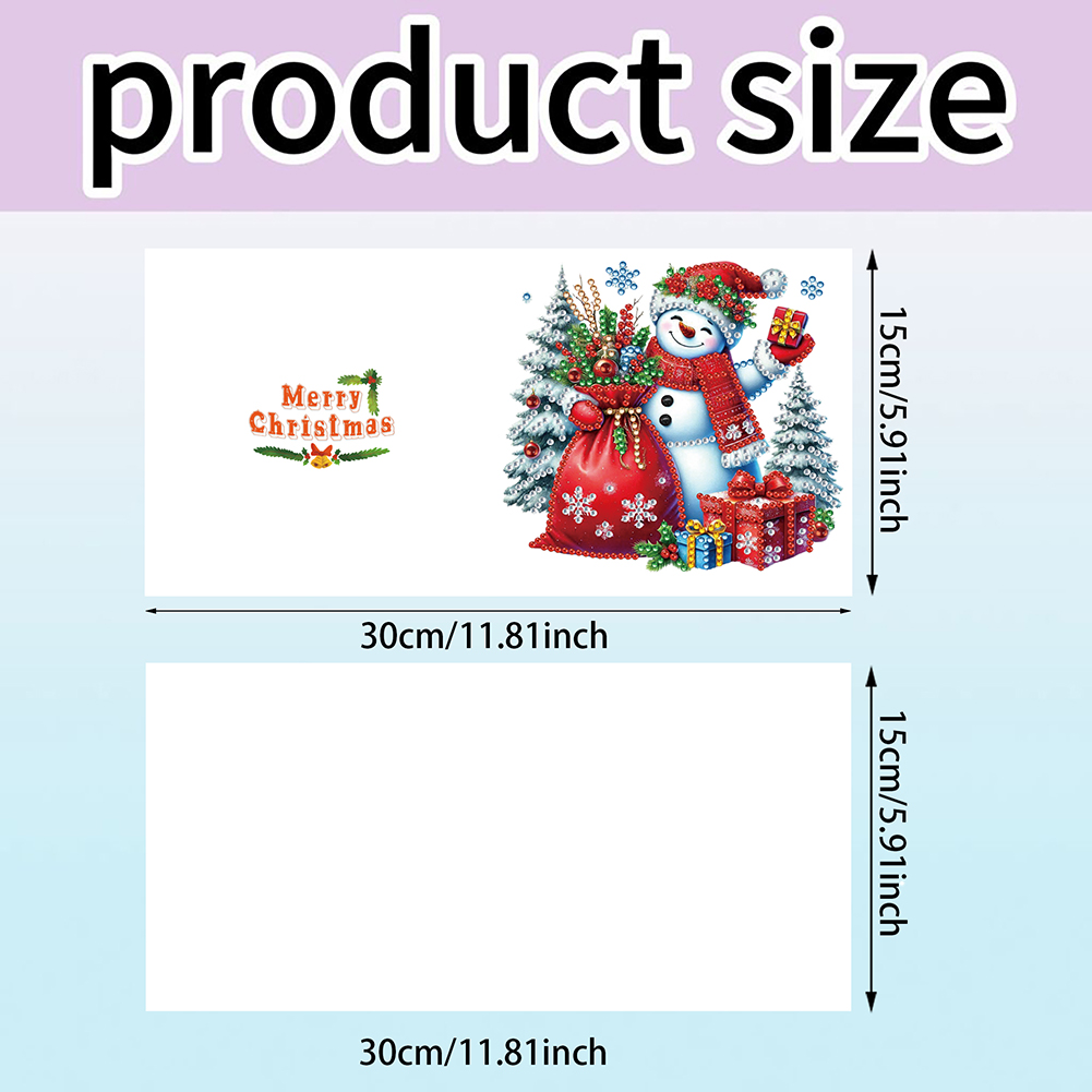6Pcs DIY Diamond Painting Greeting Card - Xmas Snowman
