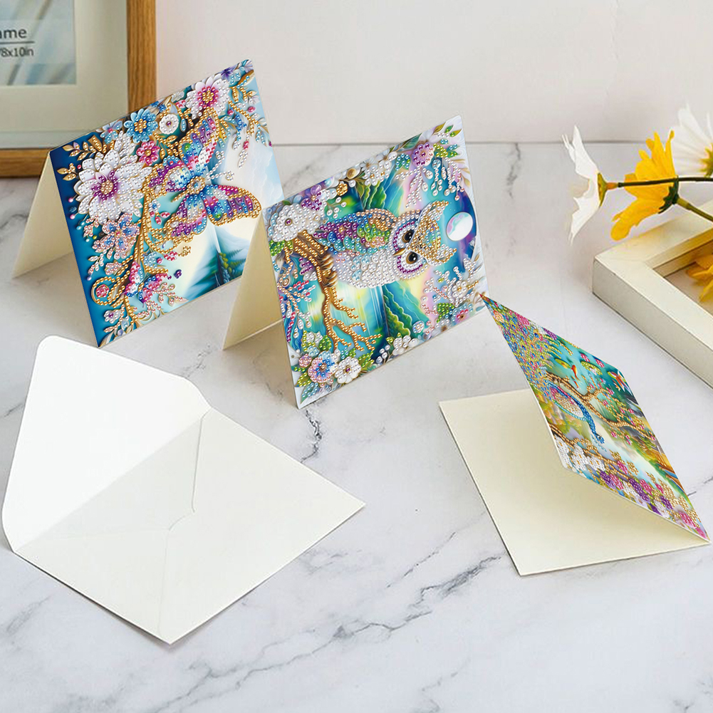 6Pcs DIY Diamond Painting Greeting Card - Owl Family