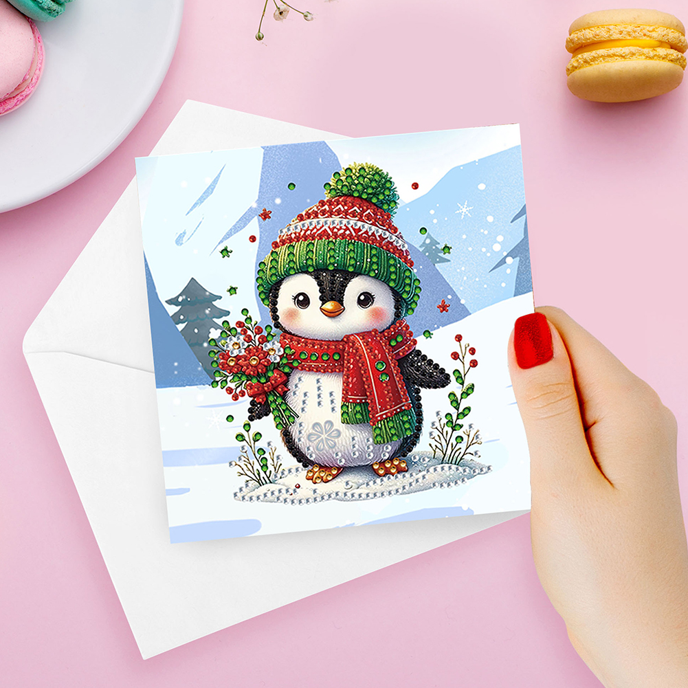6Pcs DIY Diamond Painting Greeting Card - Penguin