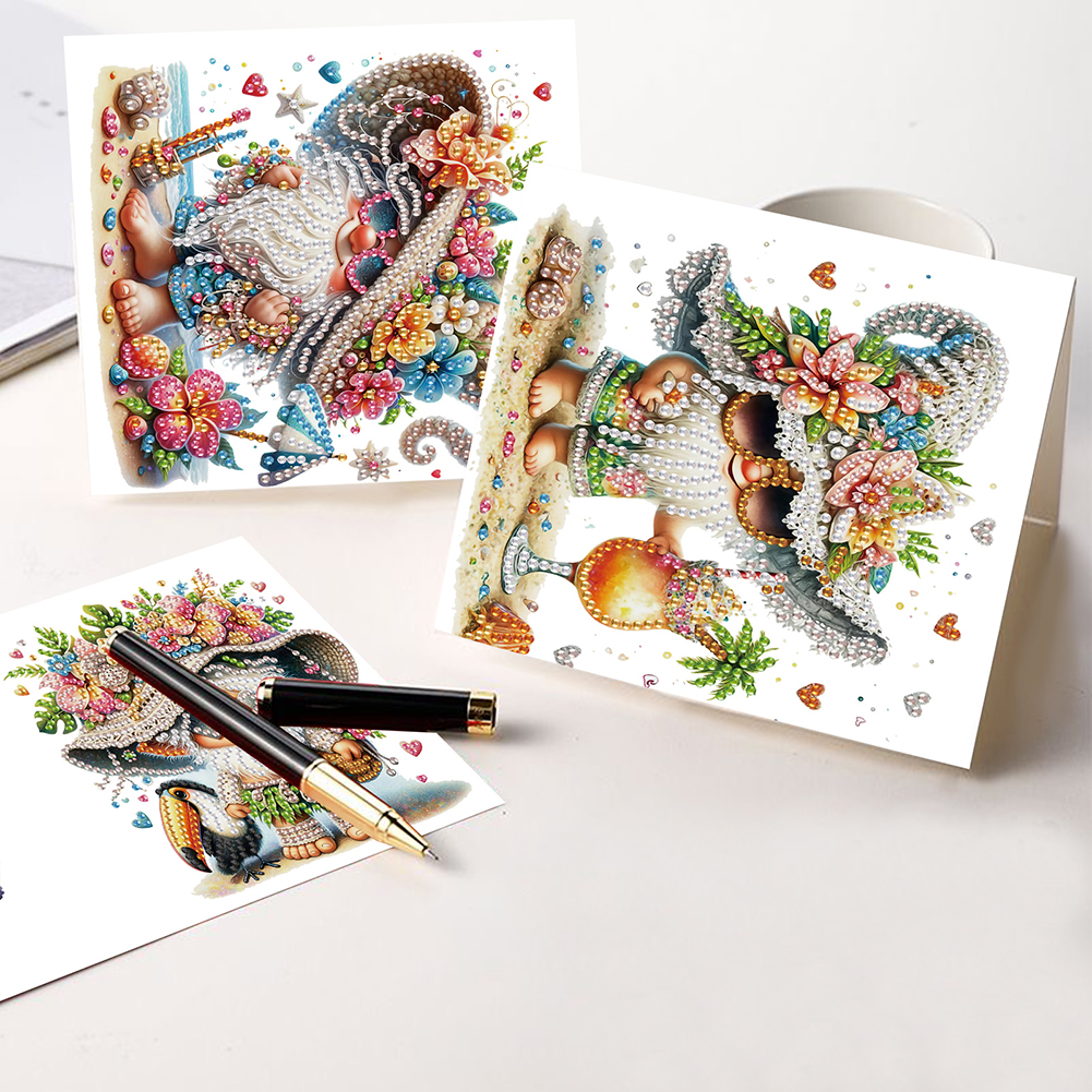 6Pcs DIY Diamond Painting Greeting Card - Gnome