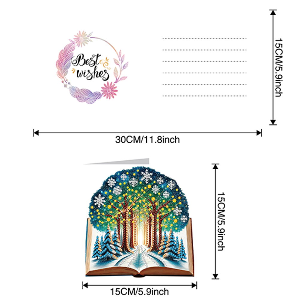 6Pcs DIY Diamond Painting Greeting Card - Scene In Book