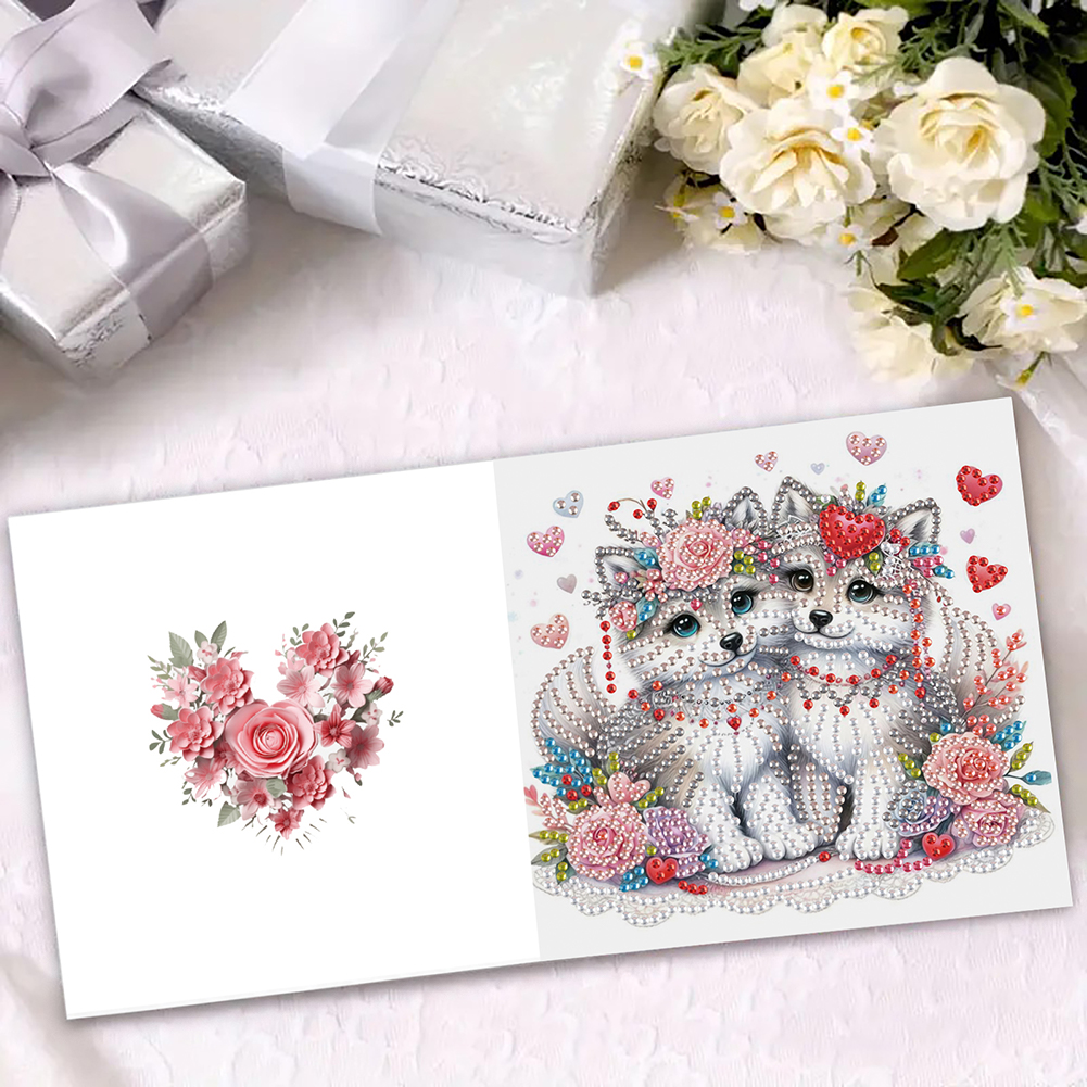 6Pcs DIY Diamond Painting Greeting Card - Animals