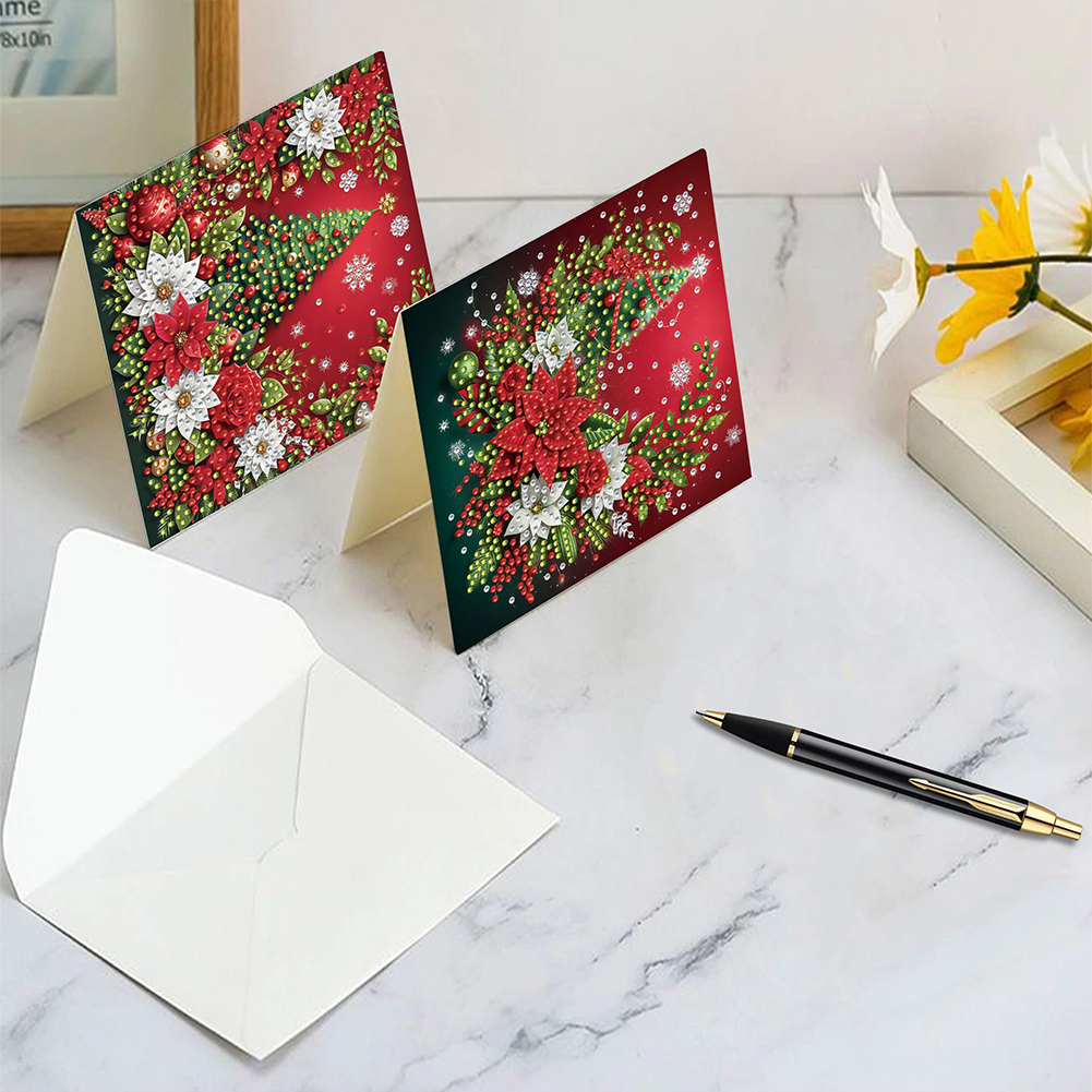 6Pcs DIY Diamond Painting Greeting Card - Christmas Tree
