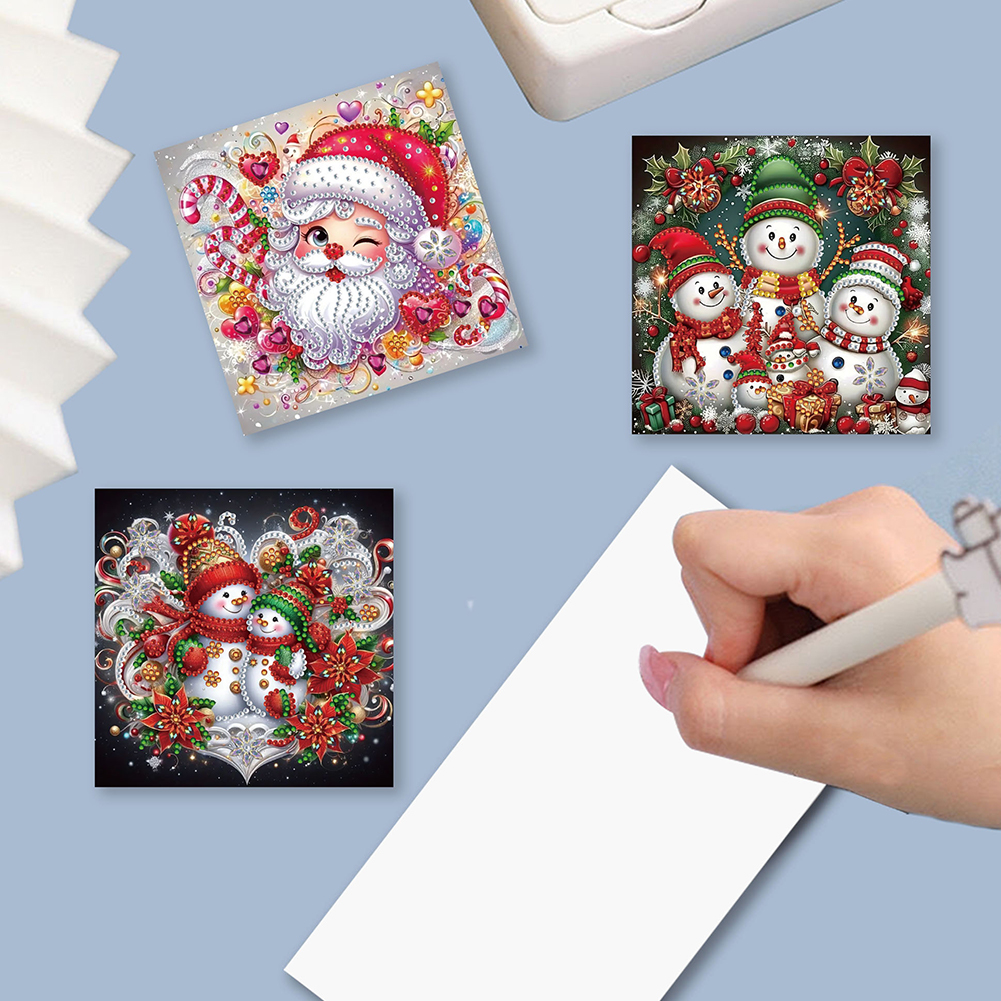 12Pcs DIY Diamond Painting Greeting Card - Christmas