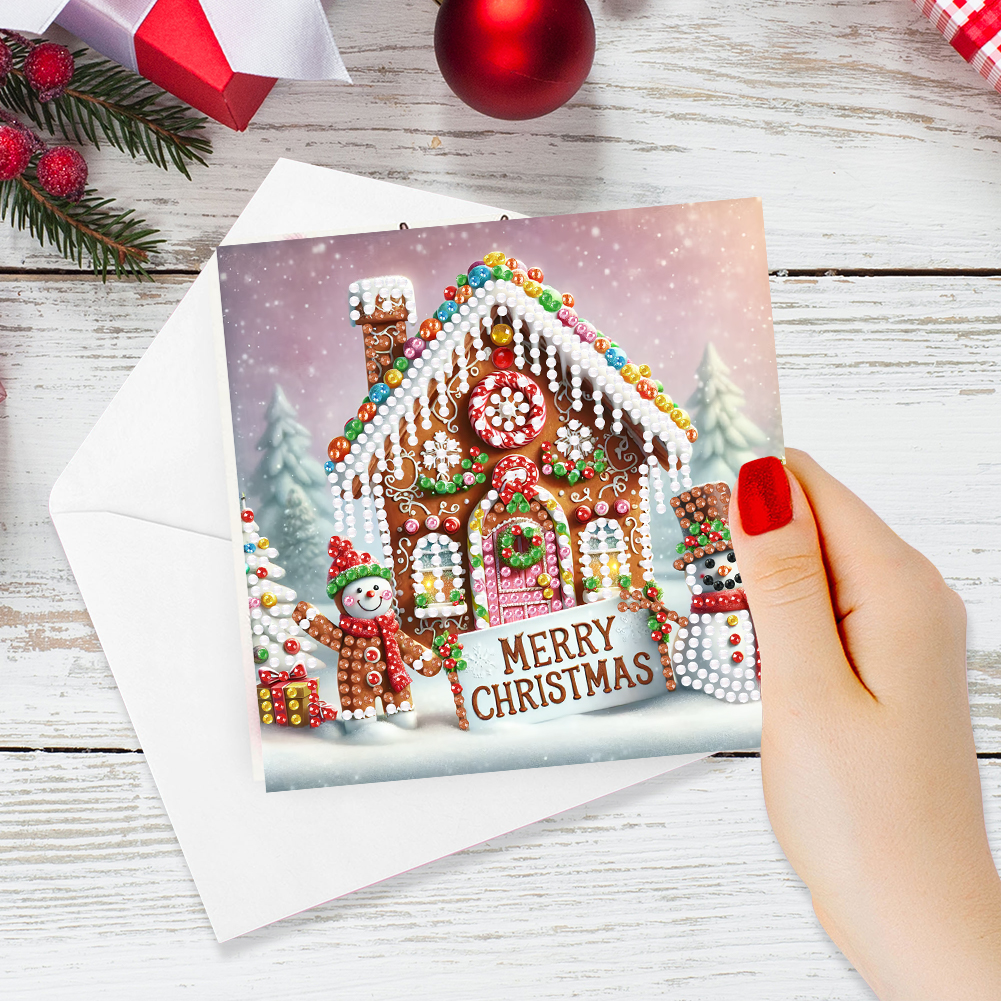 6Pcs DIY Diamond Painting Greeting Card - Christmas
