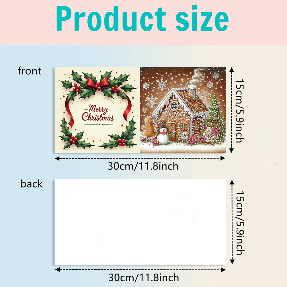 6Pcs DIY Diamond Painting Greeting Card - Gingerbread Man