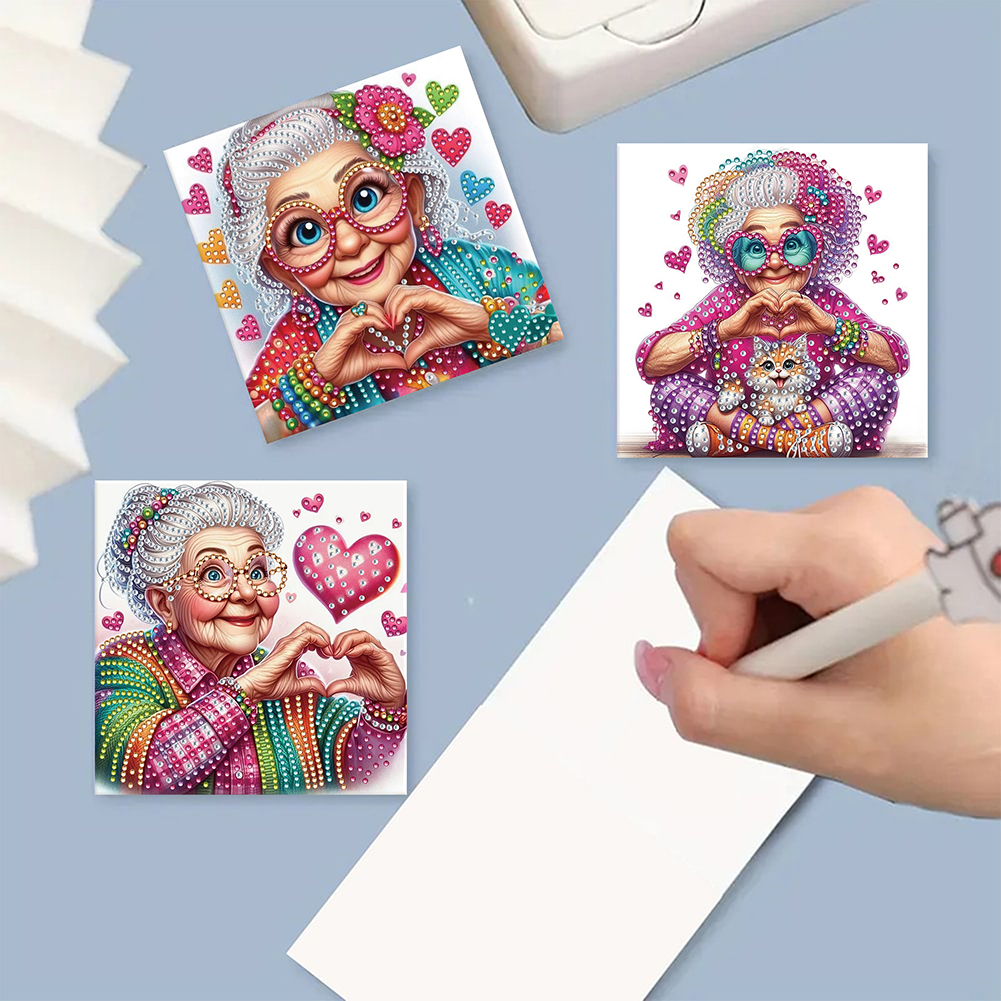 6Pcs DIY Diamond Painting Greeting Card - Love You