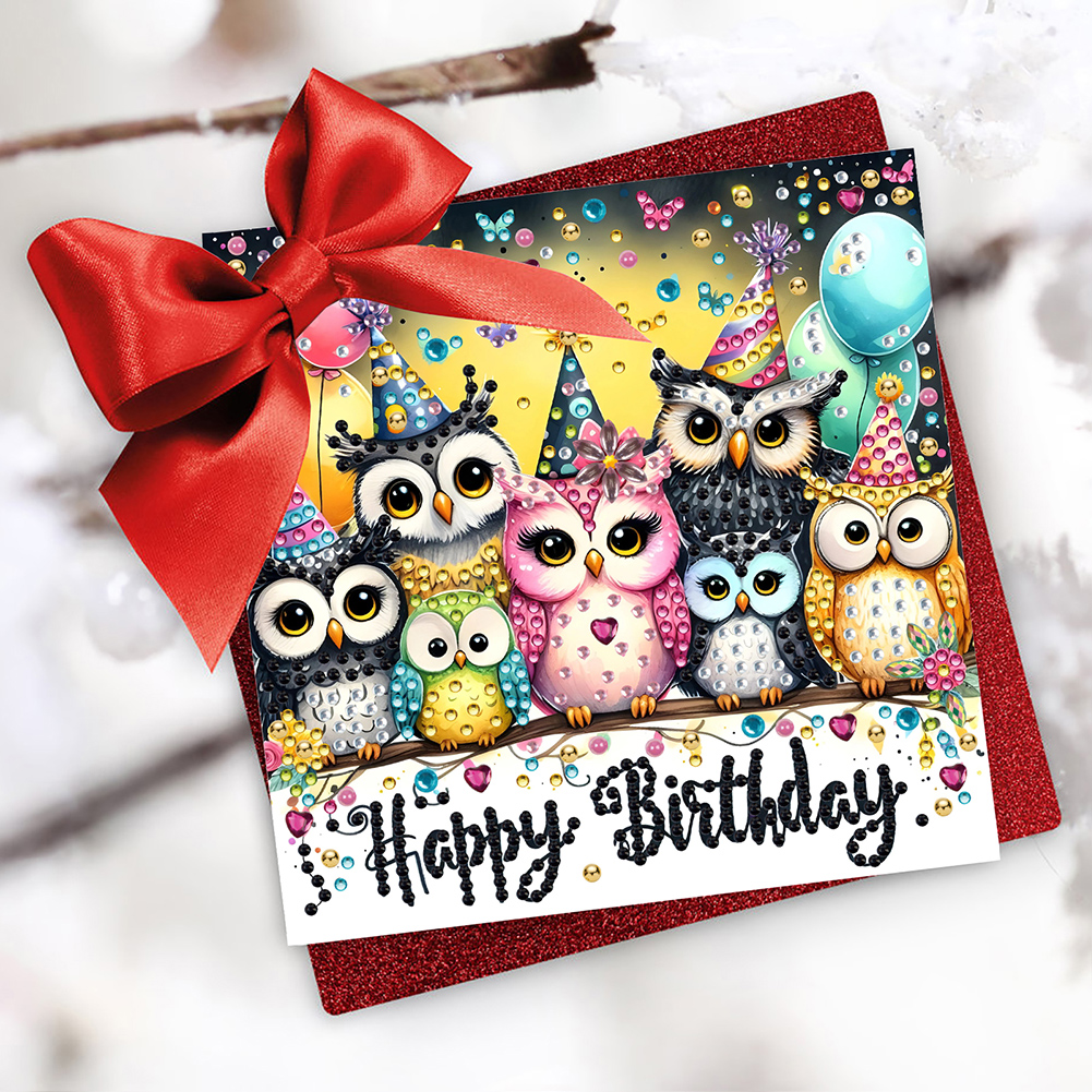 6Pcs DIY Diamond Painting Greeting Card - Birthday Party