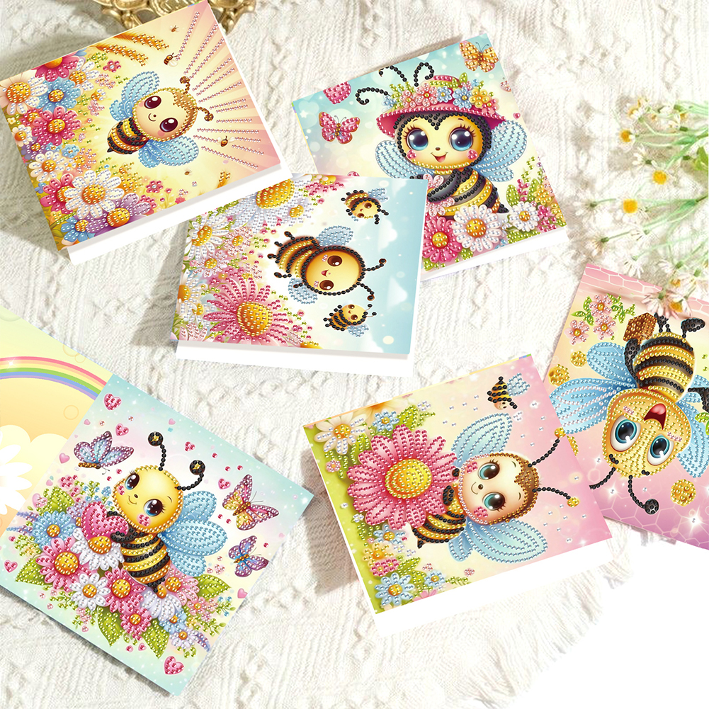 6Pcs DIY Diamond Painting Greeting Card - Bee Family