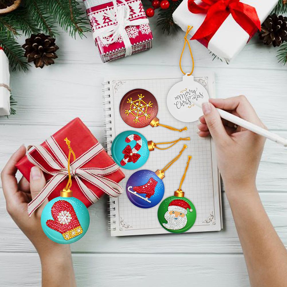 Everydayedeals 10pcs DIY Diamond Painting Special Shape Christmas Tree Pendants Decoration