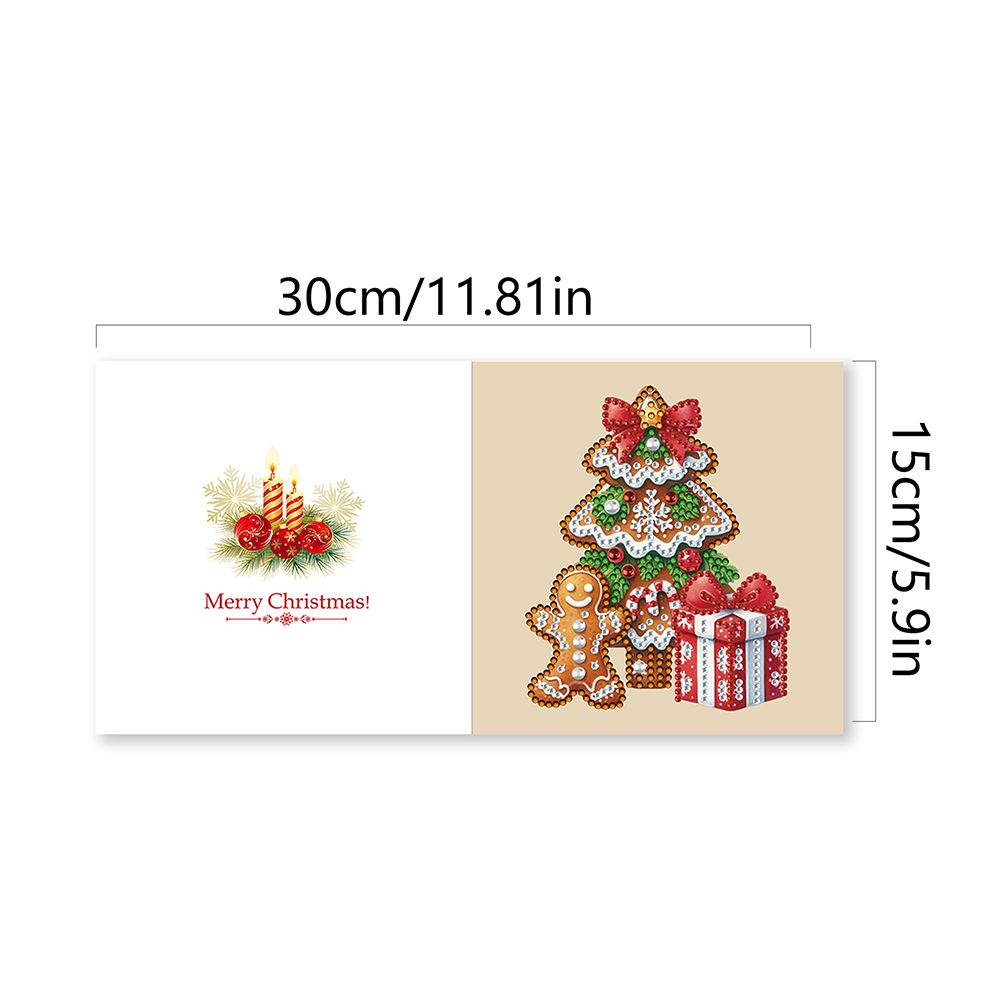 6Pcs DIY Diamond Painting Greeting Card - Christmas Tree