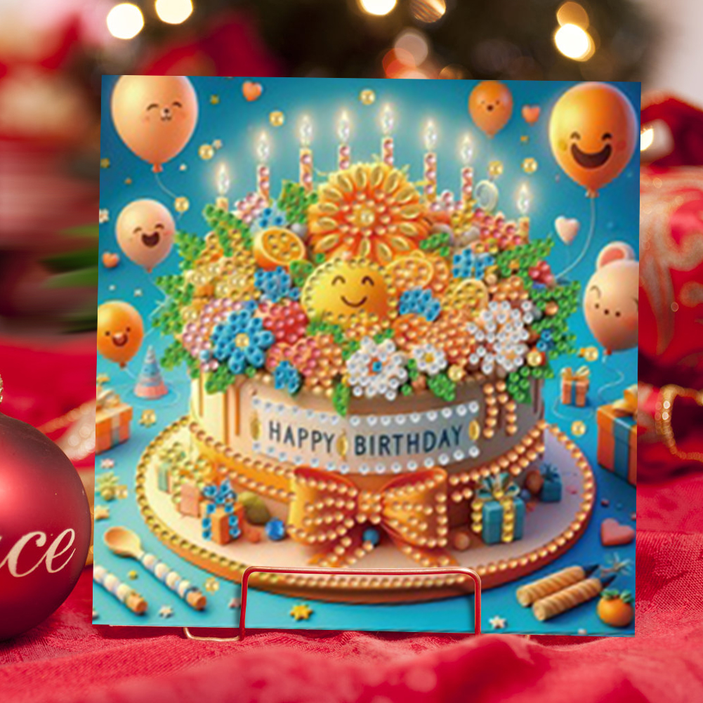 6Pcs DIY Diamond Painting Greeting Card - Birthday
