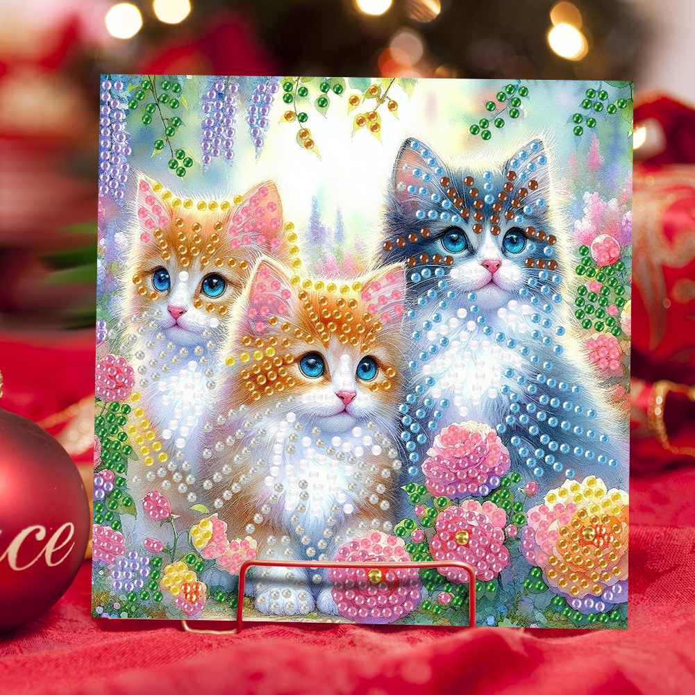 6Pcs DIY Diamond Painting Greeting Card - Cats