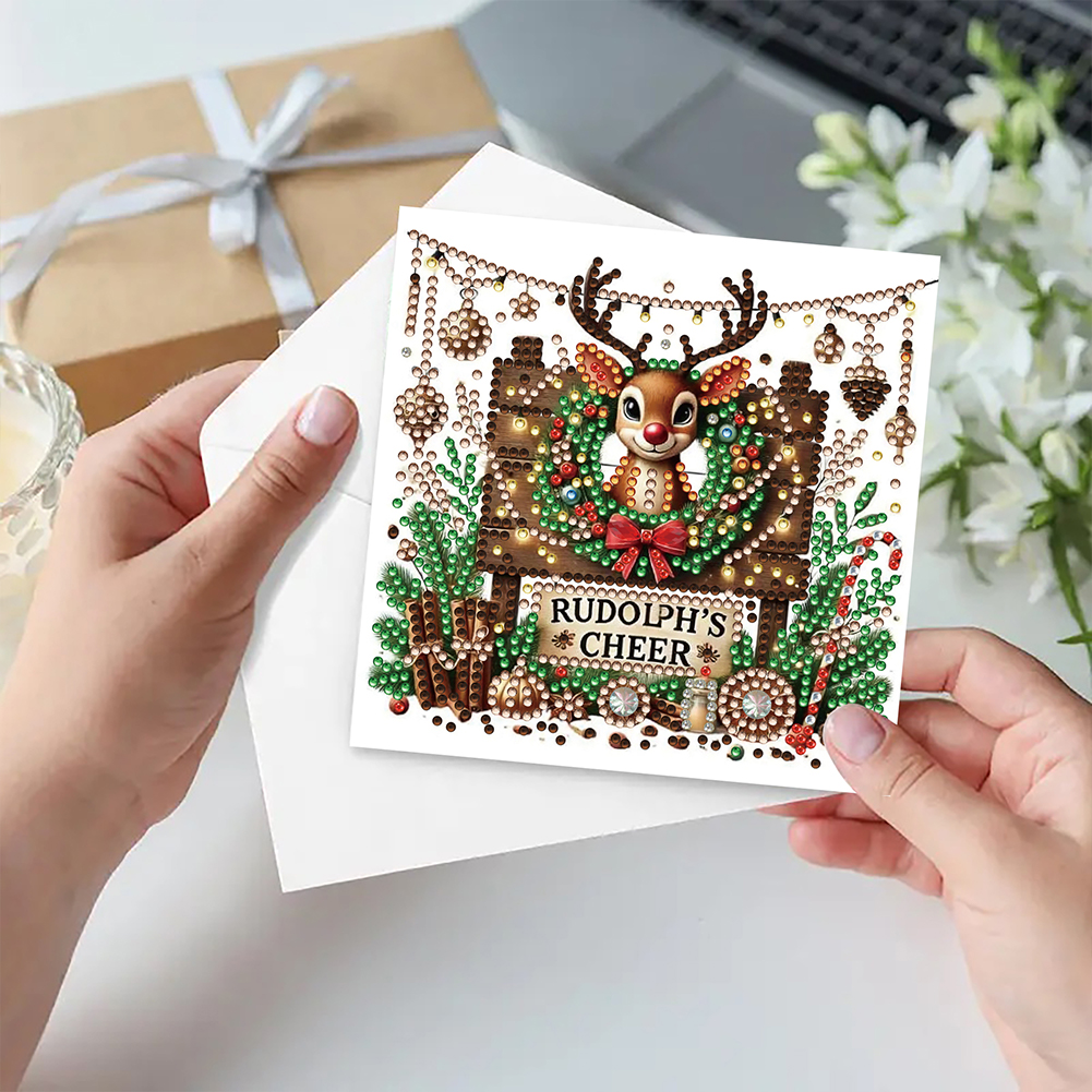 6Pcs DIY Diamond Painting Greeting Card - Christmas