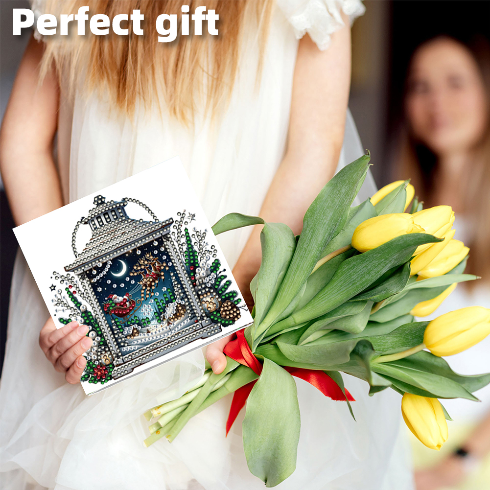 6Pcs DIY Diamond Painting Greeting Card - Christmas