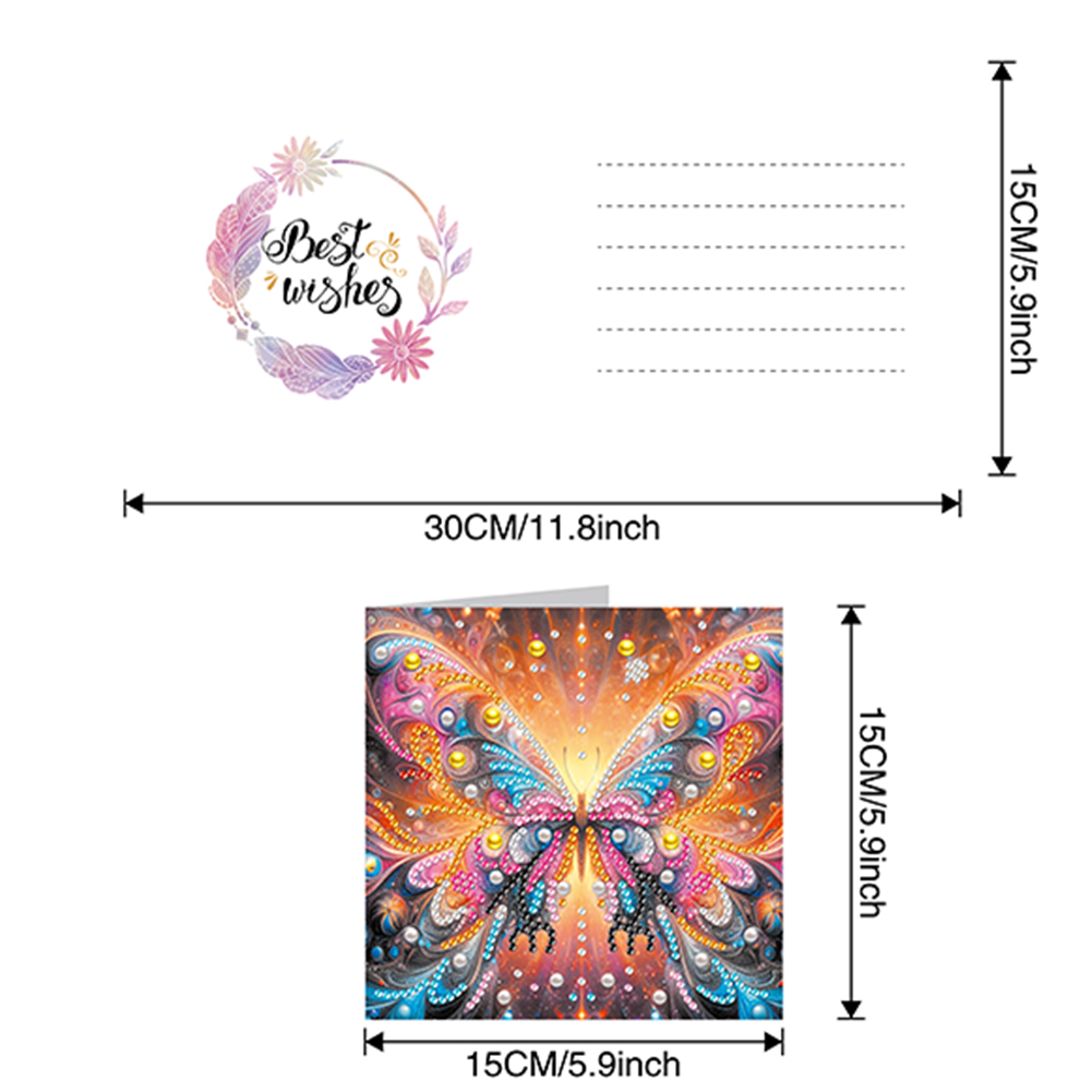 6Pcs DIY Diamond Painting Greeting Card - Butterfly