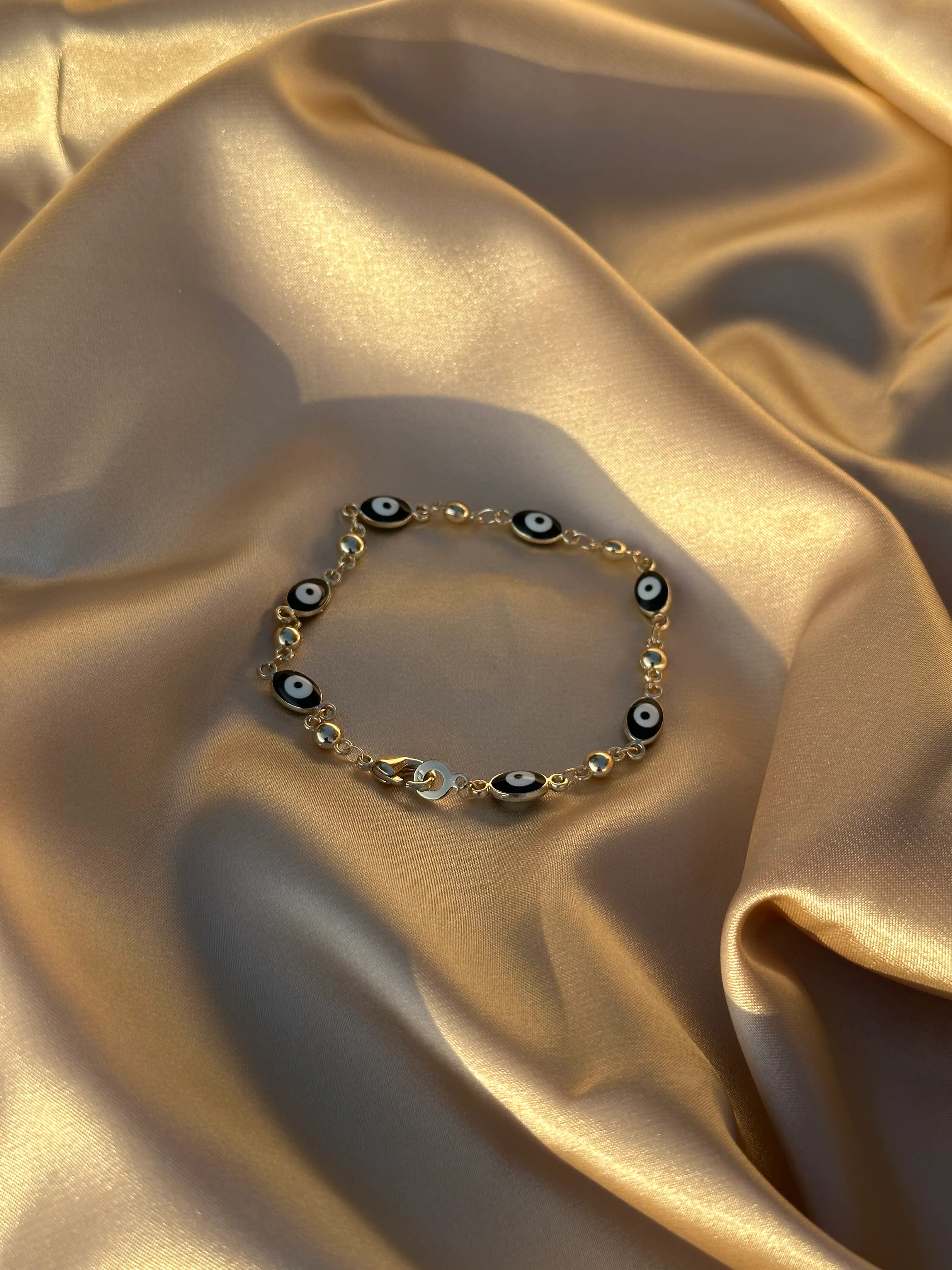 Black Oval Evil Eye Bracelet