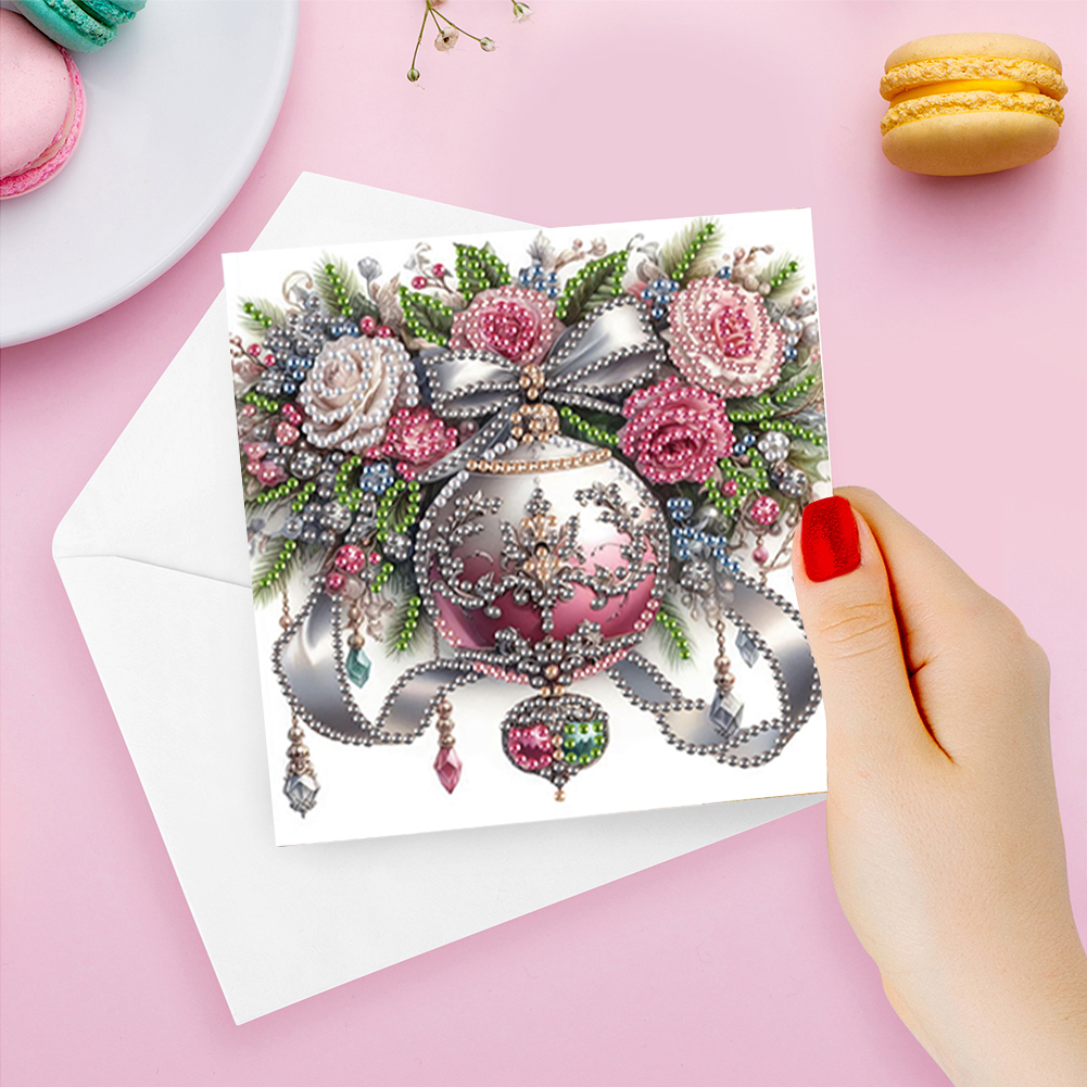 6Pcs DIY Diamond Painting Greeting Card - Xmas Ball Star
