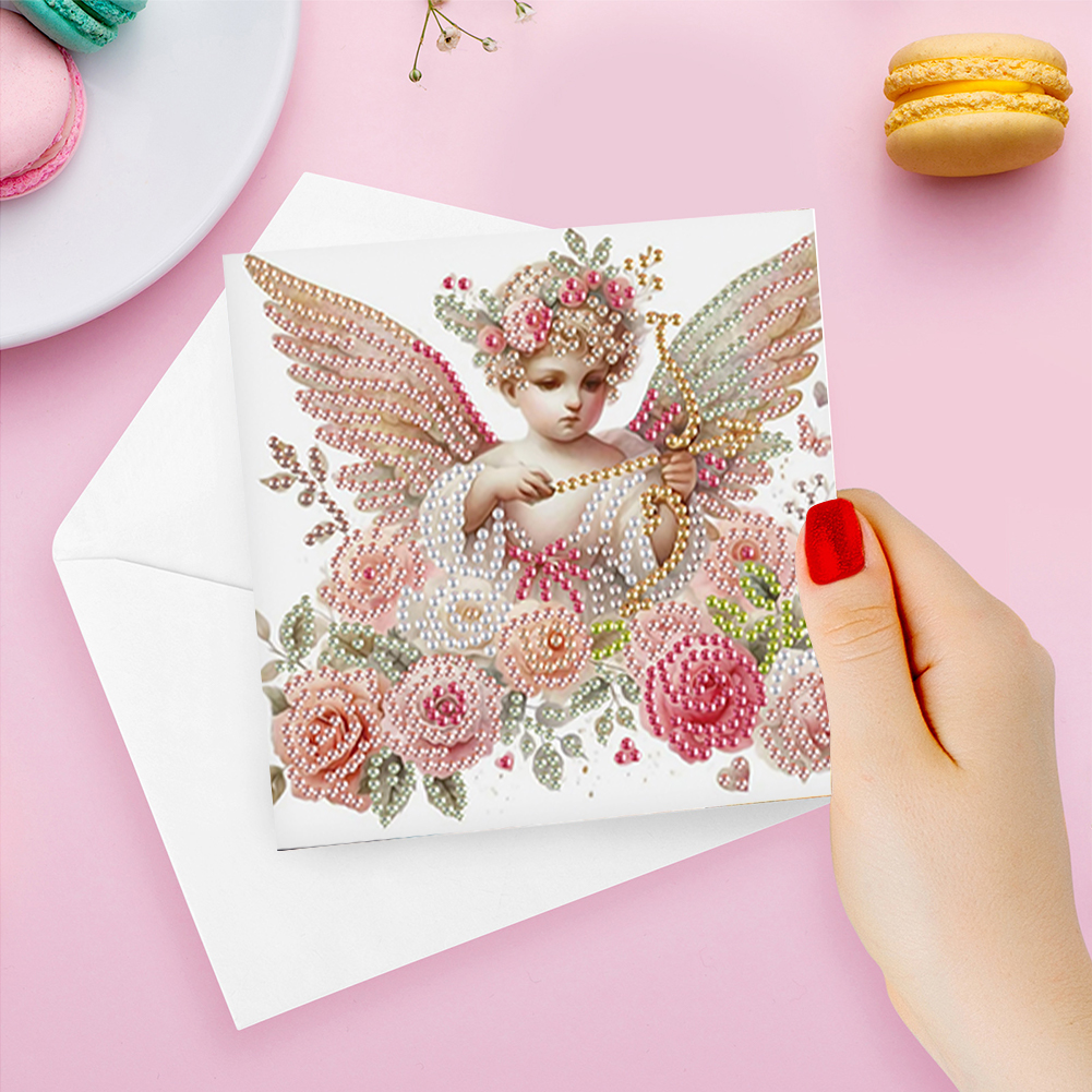 6Pcs DIY Diamond Painting Birthday Greeting Card - Cupid Angel