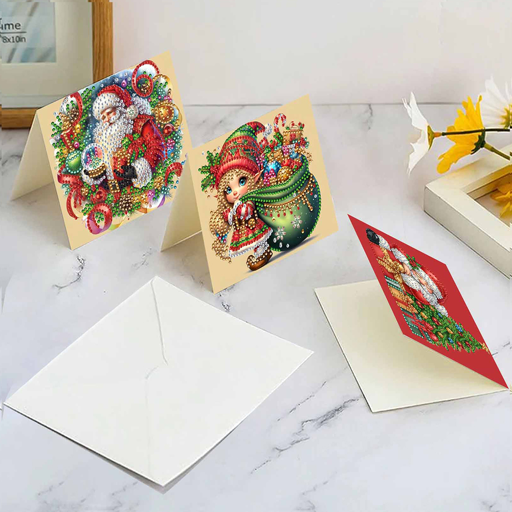 10Pcs DIY Diamond Painting Greeting Card - Christmas