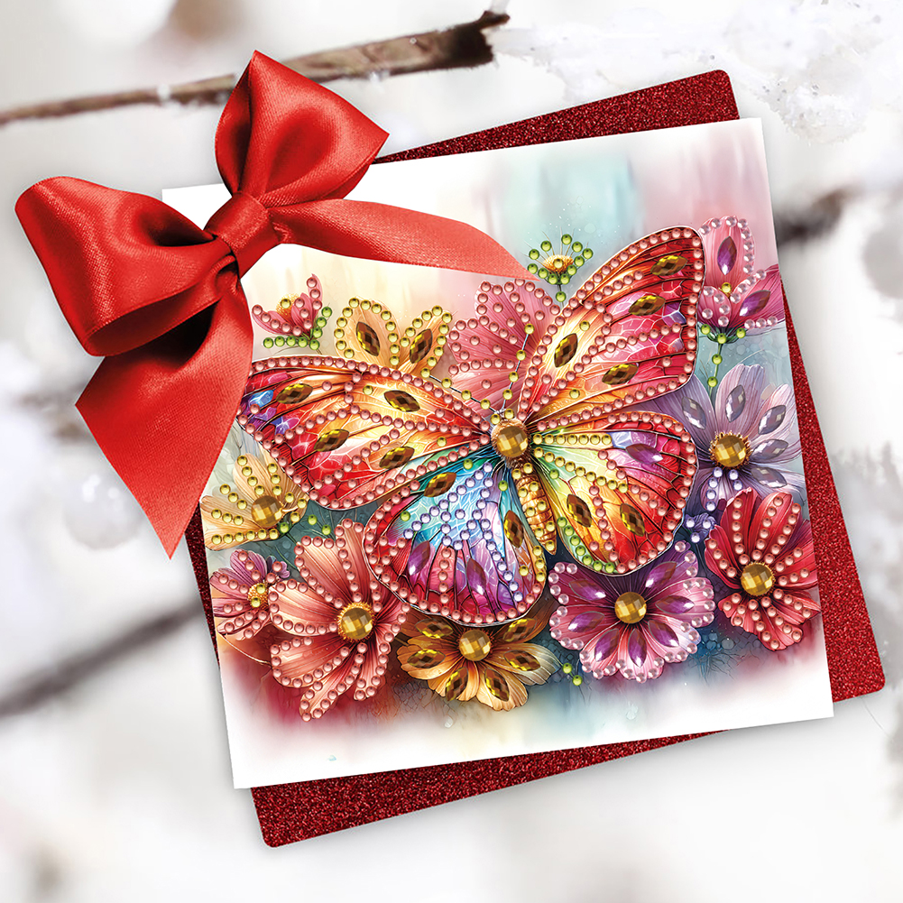 6Pcs DIY Diamond Painting Greeting Card - Butterfly