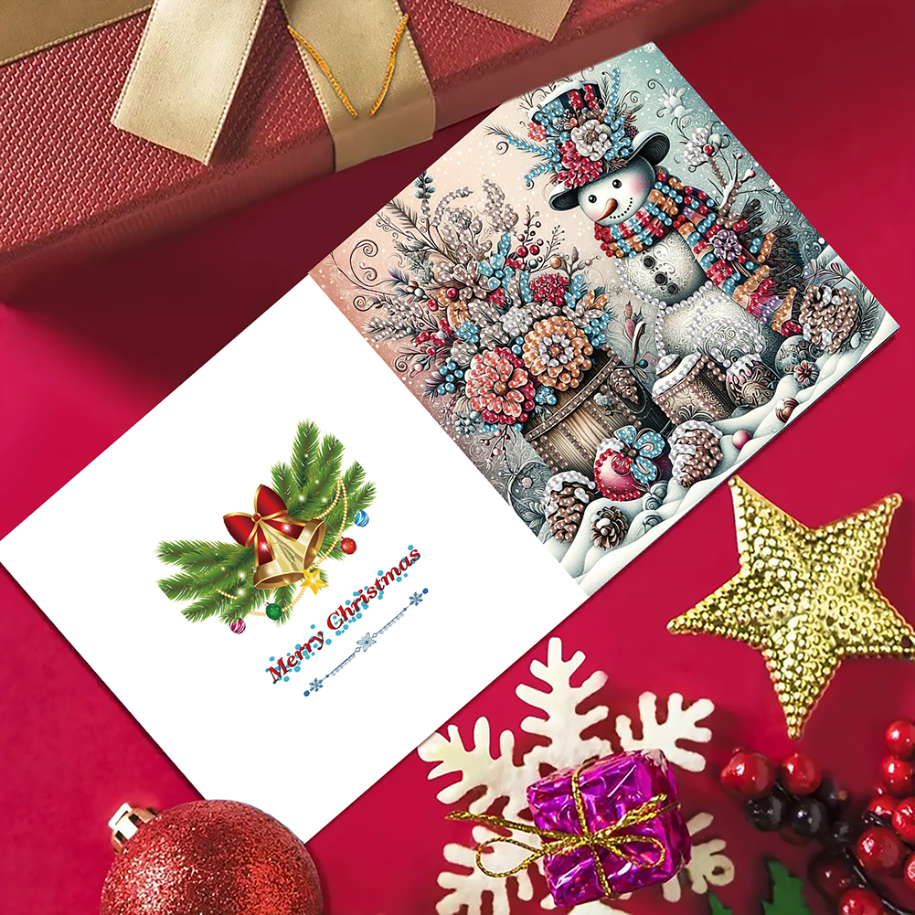 6Pcs DIY Diamond Painting Greeting Card - Snowman