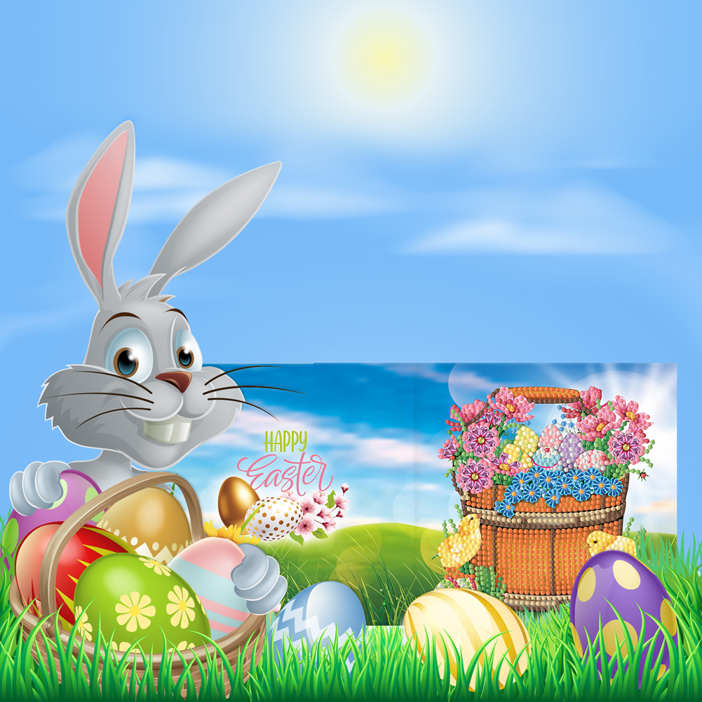 8pcs DIY Diamond Painting Greeting Cards Easter Mosaic Postcards