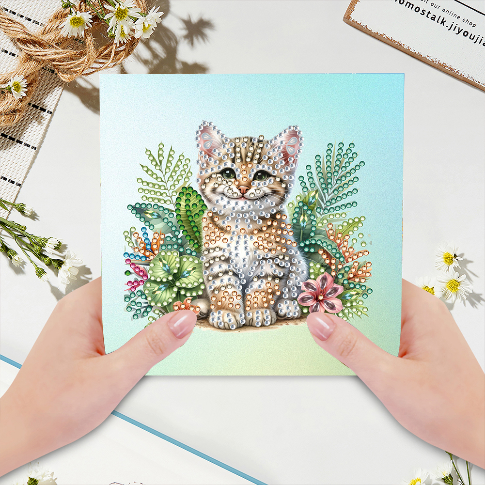 6pcs DIY Diamond Painting Greeting Card - Garden Animal
