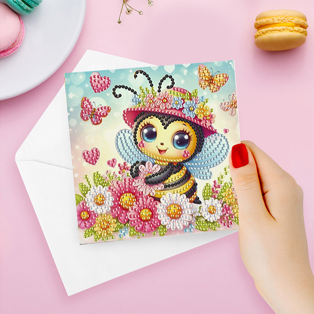 6Pcs DIY Diamond Painting Greeting Card - Bee Family