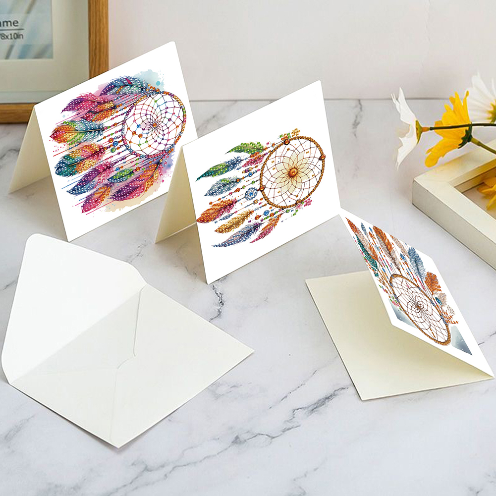 6Pcs DIY Diamond Painting Greeting Card - Dream Catcher
