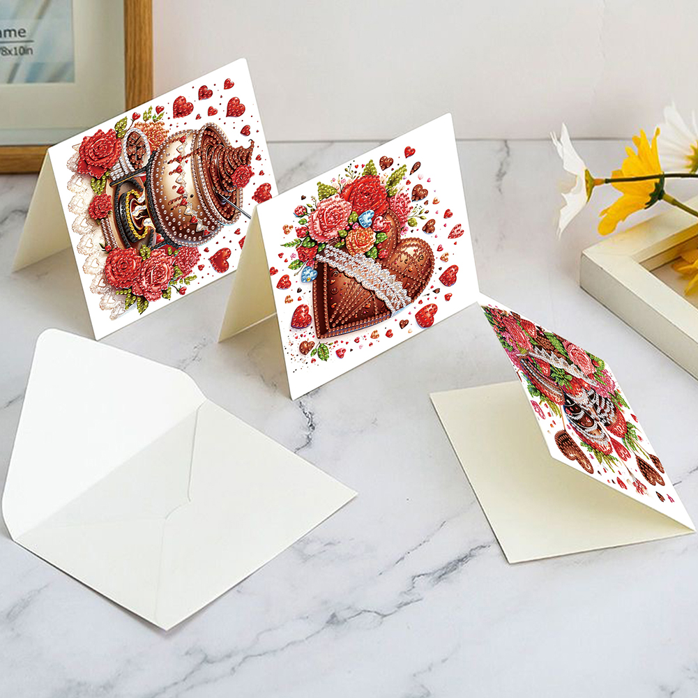 6Pcs DIY Diamond Painting Greeting Card - Love Chocolate