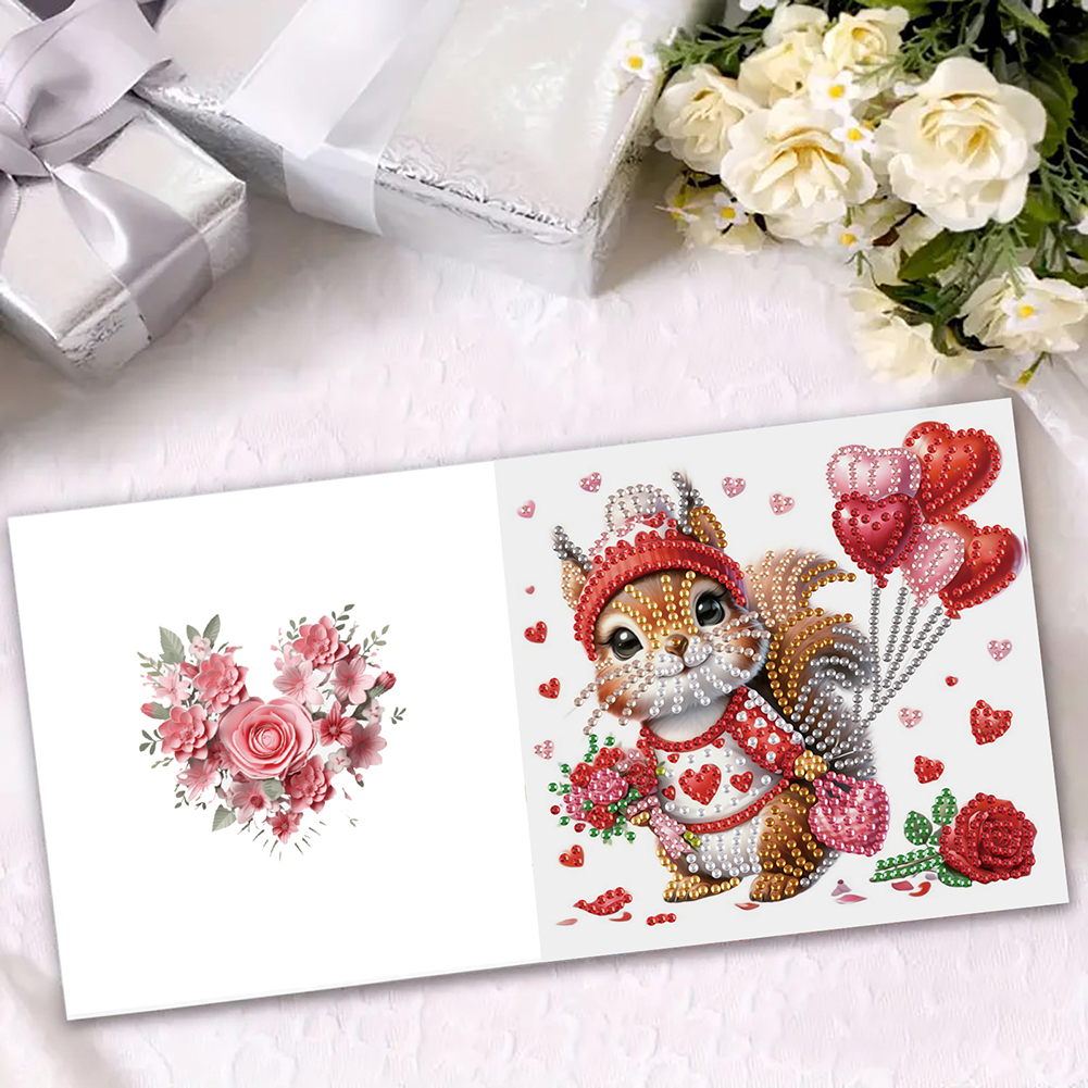 6Pcs DIY Diamond Painting Greeting Card - Animals