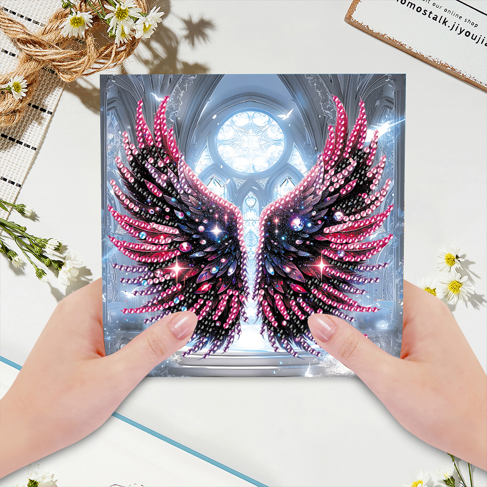 6Pcs DIY Diamond Painting Greeting Card - Angel Wings