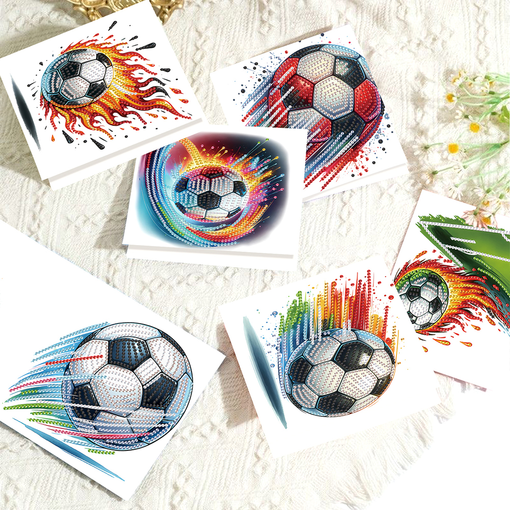 6Pcs DIY Diamond Painting Greeting Card - Football Family