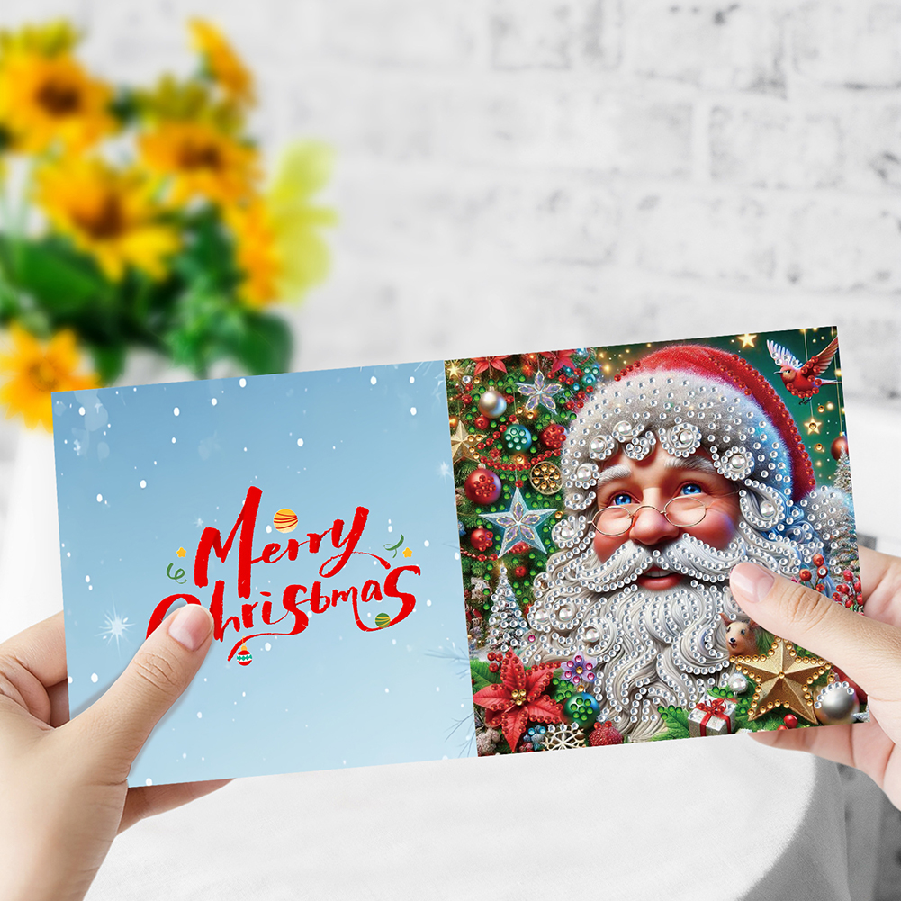 12Pcs DIY Diamond Painting Greeting Card - Christmas