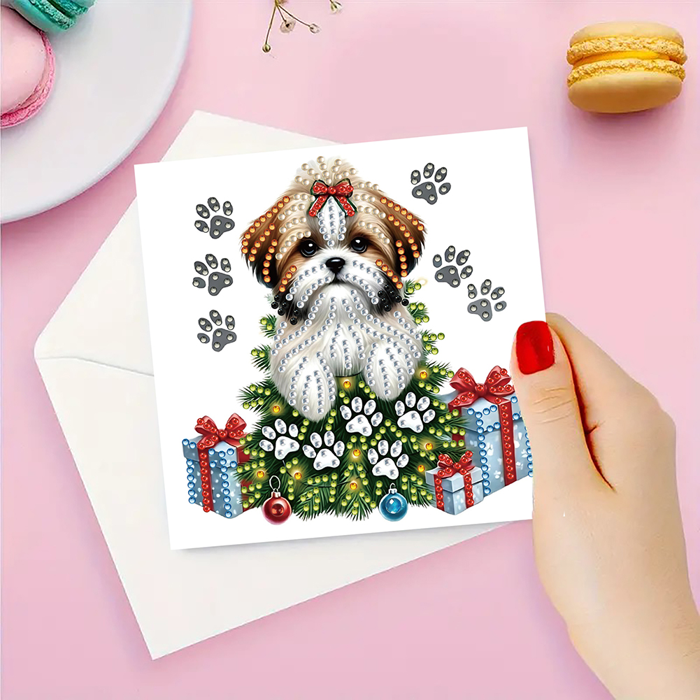 6Pcs DIY Diamond Painting Greeting Card - Dog