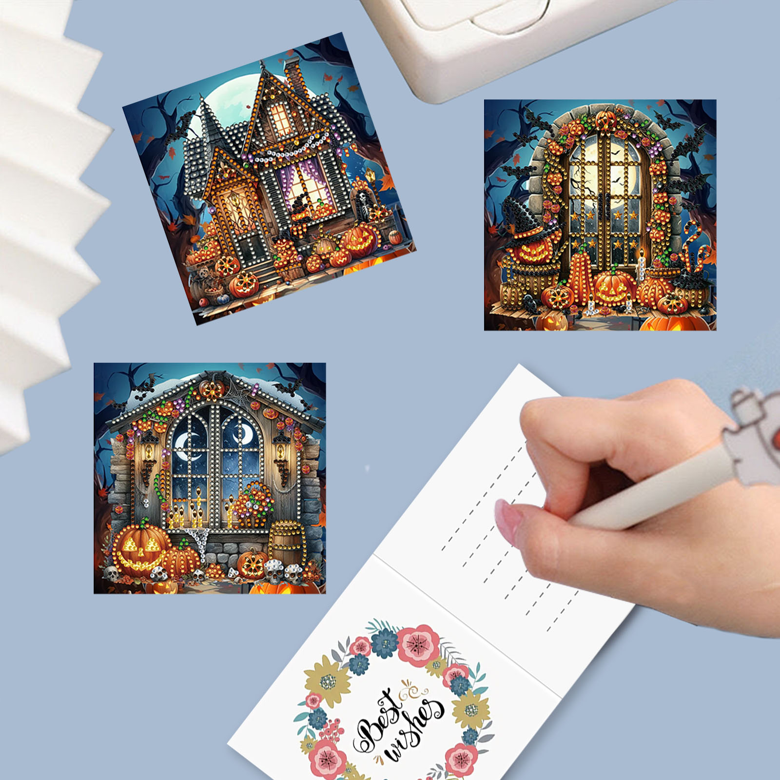 6pcs DIY Diamond Painting Greeting Card - Halloween