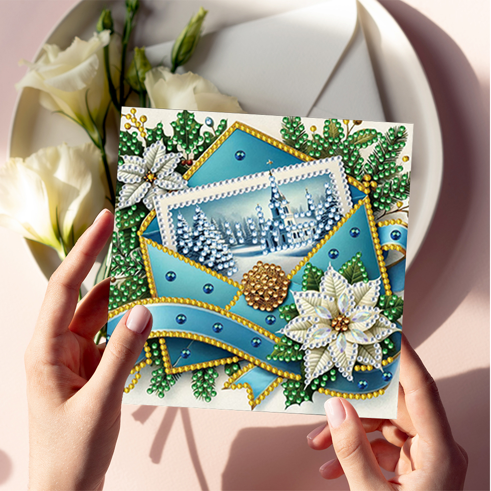 6Pcs DIY Diamond Painting Greeting Card - Christmas